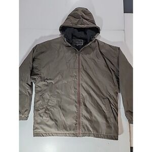 Naturalife Mens M Jacket Green Fleece Lined Hooded Full Zip Outdoor Utility Coat